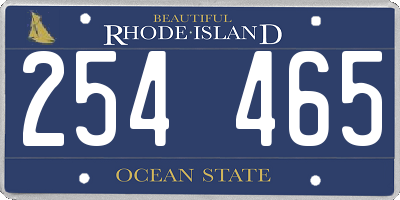 RI license plate 254465