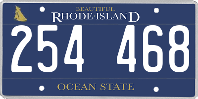 RI license plate 254468