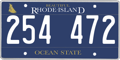 RI license plate 254472