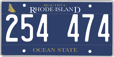 RI license plate 254474