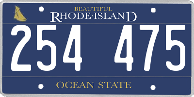 RI license plate 254475