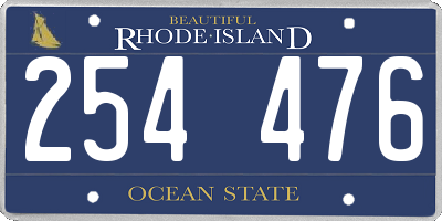 RI license plate 254476