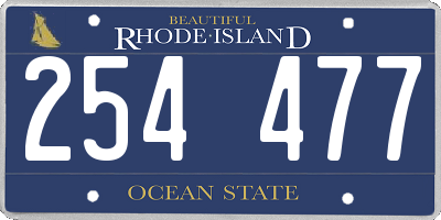 RI license plate 254477