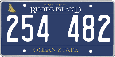 RI license plate 254482
