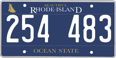 RI license plate 254483