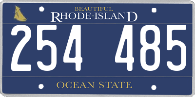 RI license plate 254485