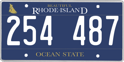RI license plate 254487