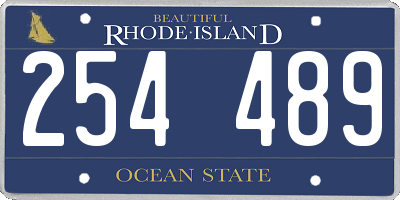 RI license plate 254489