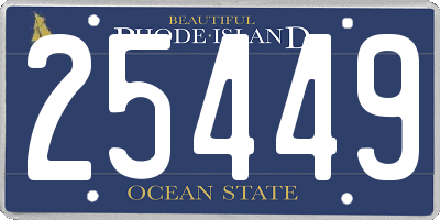 RI license plate 25449