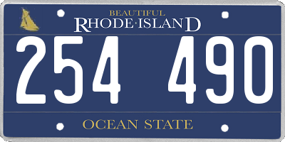 RI license plate 254490