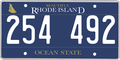 RI license plate 254492