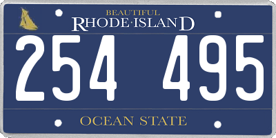 RI license plate 254495