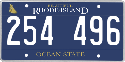 RI license plate 254496