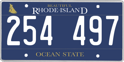 RI license plate 254497