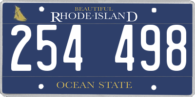 RI license plate 254498