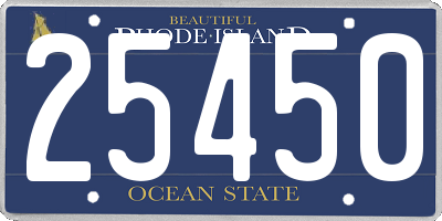 RI license plate 25450