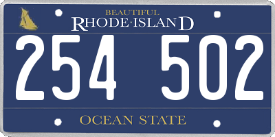 RI license plate 254502