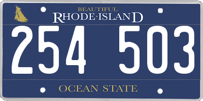 RI license plate 254503