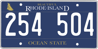 RI license plate 254504