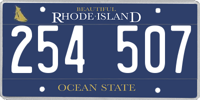 RI license plate 254507