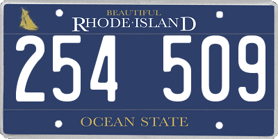 RI license plate 254509