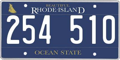 RI license plate 254510