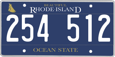RI license plate 254512