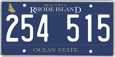 RI license plate 254515