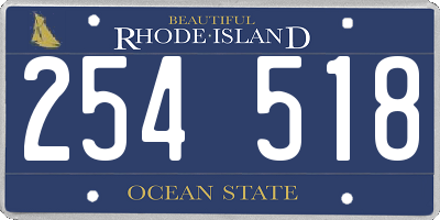 RI license plate 254518