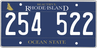 RI license plate 254522