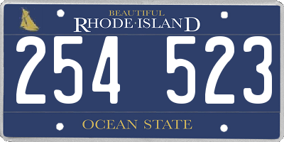 RI license plate 254523