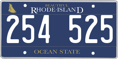 RI license plate 254525