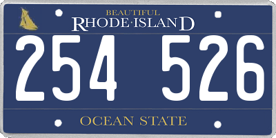RI license plate 254526