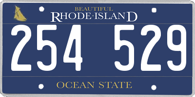 RI license plate 254529
