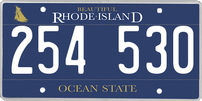 RI license plate 254530