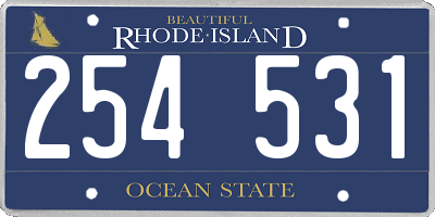 RI license plate 254531