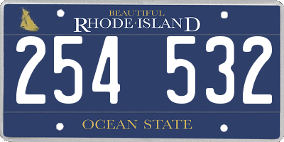 RI license plate 254532