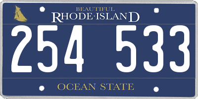 RI license plate 254533