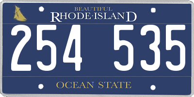 RI license plate 254535
