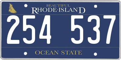 RI license plate 254537
