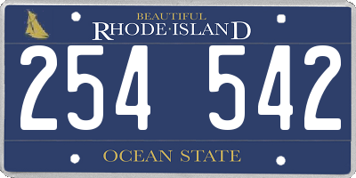 RI license plate 254542