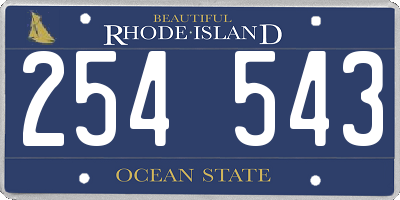 RI license plate 254543