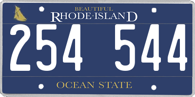 RI license plate 254544