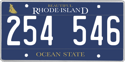 RI license plate 254546
