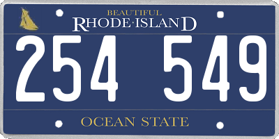 RI license plate 254549