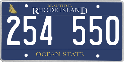 RI license plate 254550