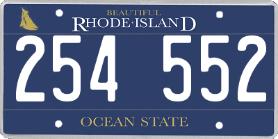 RI license plate 254552