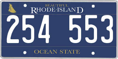 RI license plate 254553