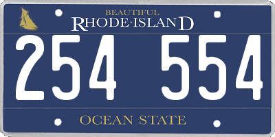 RI license plate 254554
