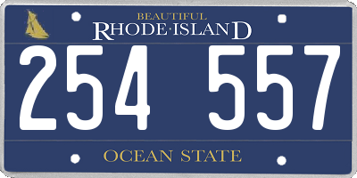 RI license plate 254557